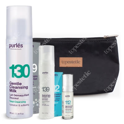 Purles Cleansing Milk + Eye Cream + Cream-Gel + Kosmetyczka Topestetic ZESTAW Mleczko 200 ml + Krem na okolice oczu 30 ml + Krem-żel 50 ml + Kosmetyczka 1 szt