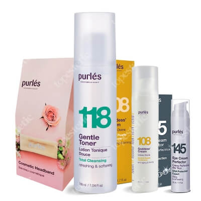 Purles Divine Youth Set ZESTAW Delikatny tonik 200 ml + Krem pod oczy 30 ml + Krem bogini 50 ml + Opaska 1 szt