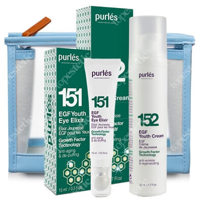 Purles EGF Youth Set ZESTAW Eliksir młodości pod oczy 15 ml + Krem młodości 50 ml + Kosmetyczka 1 szt