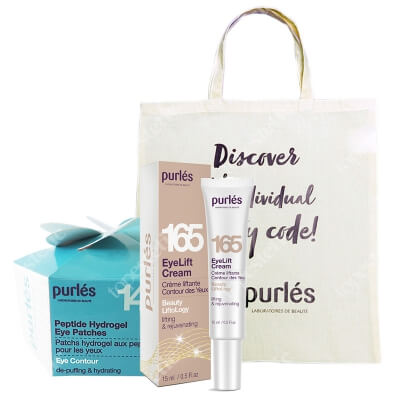 Purles Eye Lift Cream + Peptide Hydrogel Eye Patches + Torba Purles GRATIS ZESTAW Liftingujący krem pod oczy 15 ml + Płatki peptydowe pod oczy 60 szt + Torba materiałowa 1 szt