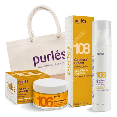 Purles Goddess Box ZESTAW Peeling żelowy bogini 50 ml + Krem bogini 50 ml + Torba plażowa gratis