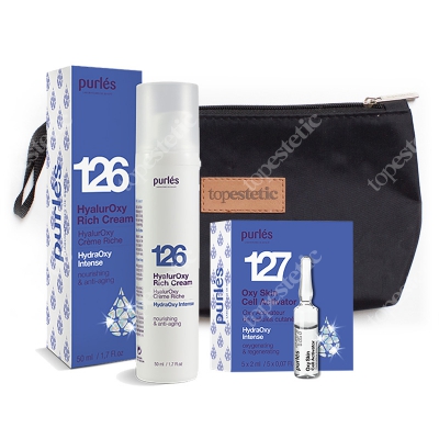 Purles HydraOxy Set ZESTAW Bogaty krem 50 ml + Aktywator komórek skóry 5 x 2 ml + Kosmetyczka