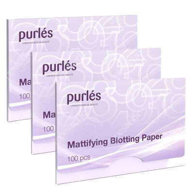 Purles Mattifying Blotting Paper x 3 ZESTAW Bibułki matujące 100 szt x 3