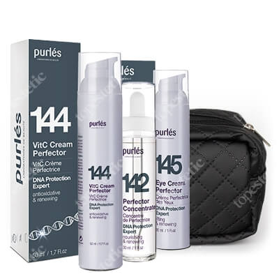 Purles Perfector Set ZESTAW Krem do twarzy 50 ml + Koncentrat 30 ml + Krem pod oczy 30 ml + Kosmetyczka 1 szt