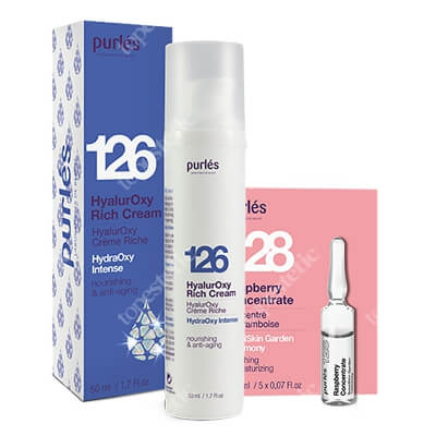 Purles Raspberry Concentrate + HyalurOxy Rich Cream ZESTAW Koncentrat malinowy 5 x 2 ml + Bogaty krem hyalurOxy 50 ml