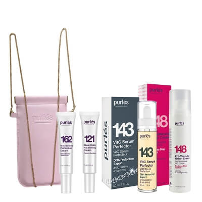 Purles Redness Skin Set + Travel Products + Phone Bag ZESTAW Serum 30 ml + Zielony krem 50 ml + Odżywczy krem 15 ml + Nawilżająco-łagodzący krem 15 ml + Etui 1 szt