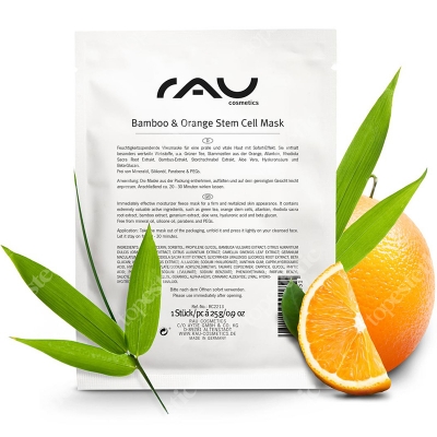 RAU Cosmetics Bamboo & Orange Stem Cell Mask Nawilżająca maska w płacie 25 g
