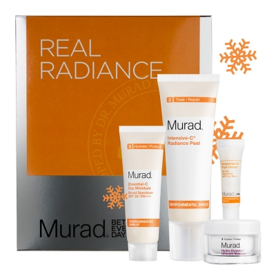 Murad Real Radiance ZESTAW ROZŚWIETLENIE Peeling, Krem nawilżający, Krem 30 SPF, Krem pod oczy 50 ml, 7,5 ml, 21 ml, 4 ml