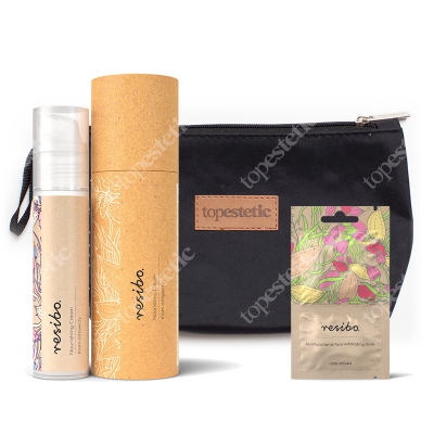 Resibo Exfoliating Mask + Nourishing Cream + Kosmetyczka ZESTAW Peeling do twarzy 2x5 ml + Krem odżywczy 50 ml + Kosmetyczka