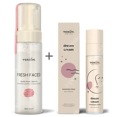 Resibo Fresh Faced + Dream Cream ZESTAW Aksamitna pianka oczyszczająca 150 ml + Krem odżywczy 50 ml