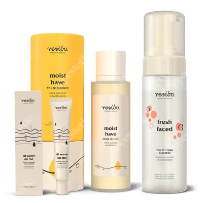 Resibo Fresh Faced + Moist Have + All Water on Me ZESTAW Pianka 150 ml + Tonik-esencja 100 ml + Ultranawilżający krem 40 ml