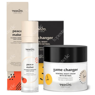 Resibo Game Changer + Peace Maker ZESTAW Krem z retinolem 30 ml + Emulsja łagodząca 50ml