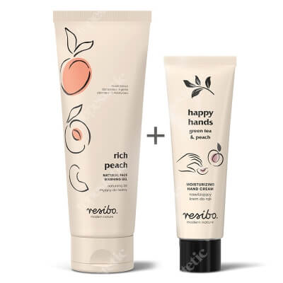 Resibo Happy Peach Set ZESTAW Żel myjący do twarzy 125 ml + Krem do rąk 50 ml