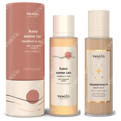 Resibo Have Some Tan Medium to Dark + Mastertouch Body Balm ZESTAW Naturalny tonik samoopalający 100 ml + Rozświetlający balsam do ciała 100 ml