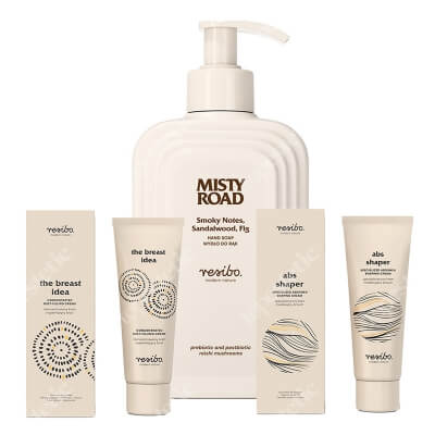 Resibo Misty Road + ABS Shaper + The Breast Idea ZESTAW Żel pod prysznic 350 ml + Krem modelujący brzuch 75 ml + Krem wypełniający biust 75 ml