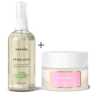 Resibo Natural Lifting Cream + Mr Balance ZESTAW Naturalny krem liftingujący 50 ml + Regulujący tonik - mgiełka 100 ml