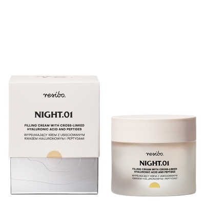 Resibo Night.01 Wypełniający krem z usieciowanym kwasem hialuronowym i peptydami na noc 50 ml
