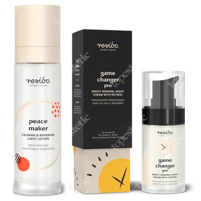 Resibo Peace Maker + Game Changer Pro ZESTAW Emulsja łagodząca 50ml + Intensywnie odnawiający krem na noc z retinolem 30 ml