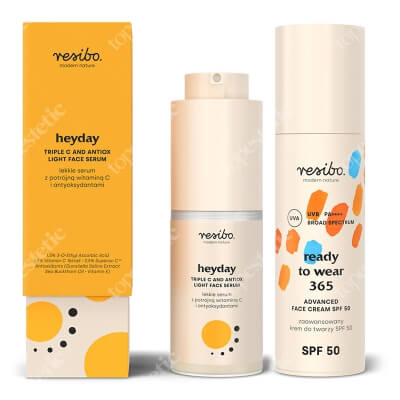 Resibo Ready to Wear 365 SPF 50 + Heyday ZESTAW Krem SPF 50 50 ml + Serum z potrójną witaminą C i antyoksydantami 30 ml