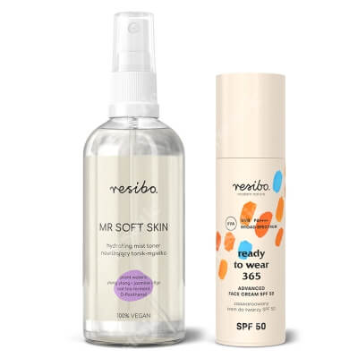 Resibo Ready to Wear 365 SPF 50 + Mr Soft Skin ZESTAW Krem SPF 50 50 ml + Nawilżający tonik - mgiełka 100 ml