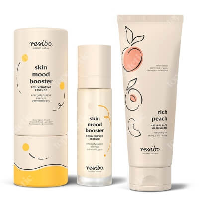 Resibo Skin Mood Booster + Natural Face Washing Gel ZESTAW Esencja odmładzająca 50 ml + Żel myjący do twarzy 125 ml