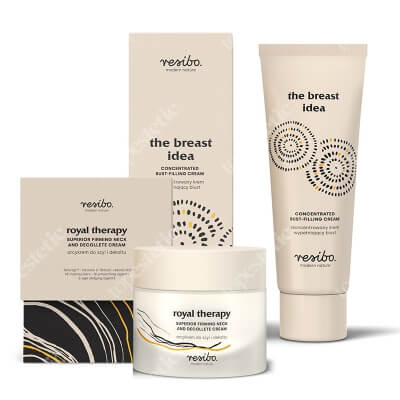 Resibo The Breast Idea + Royal Therapy ZESTAW Skoncentrowany krem wypełniający biust 75 ml + Arcykrem do szyi i dekoltu 50 ml