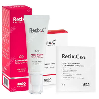 Retix C Anti - Aging Face + Eye ZESTAW Krem z retinolem i witaminą C 48 ml + Nanostrukturalna maska w płacie 5 x 6ml