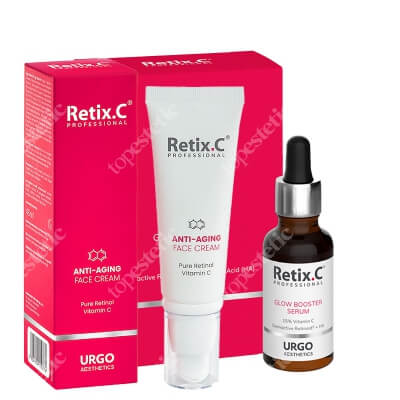 Retix C Glow Booster + Anti - Aging Face Cream ZESTAW Serum 30 ml + Przeciwzmarszczkowy krem z retinolem i witaminą C 48 ml
