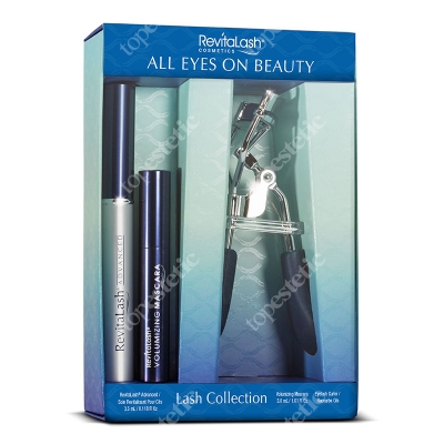 Revitalash All Eyes On Beauty 3,5 ml ZESTAW piękno oczu 3 w 1 odżywka stymulująca wzrost rzęs, maskara, zalotka 3,5 ml, 3 ml