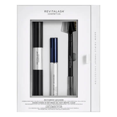 Revitalash Brow Triple Threat Collection ZESTAW Odżywka stymulująca wzrost brwi 3 ml + Tusz i podkład 2w1, 11 ml + Narzędzie do pielęgnacji rzęs i brwi 3w1 1 szt