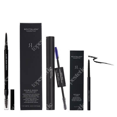 Revitalash Make Up ZESTAW Kredka do brwi zimny brąz 0,14 g + Eyeliner w formie kremowej kredki (czarna) + Tusz i podkład 2w1, 11 ml