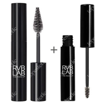 RVB LAB Make Up Water Resist Mascara + Transparent Eyebrow Brush 804 ZESTAW Wodoodporny tusz dla wrażliwych oczu 11 ml + Bezbarwny utrwalacz do brwi (nr 804) 4,5 ml