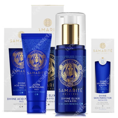 Samarite Divine Set ZESTAW Peeling 75 ml + Eliksir do twarzy 150 ml + Krem ochronny SPF50 45 ml