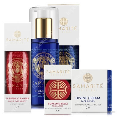 Samarite Mini Supreme Cleanser + Mini Supreme Balm + Divine Cream + Divine Elixir ZESTAW Żel oczyszczający 100 ml + Balsam 15 ml + Krem 45 ml + Eliskir 150 ml