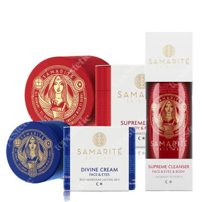 Samarite Mini Supreme Cleanser + Supreme Balm + Divine Cream ZESTAW Żel dla oczyszczenia twarzy i ciała 100 ml + Balsam do ciała i twarzy 90 ml + Krem do twarzy 45