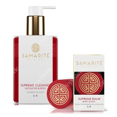 Samarite Supreme Cleanser + Mini Supreme Balm ZESTAW Prebiotyczny żel dla oczyszczenia twarzy i ciała 300 ml + Regenerujący balsam do ciała 15 ml