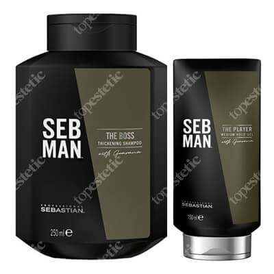 Sebastian Professional Boss + The Player ZESTAW Szampon pogrubiający 250 ml + Żel średnio utrwalający 150 ml