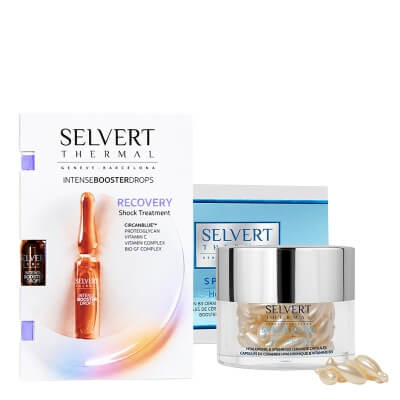 Selvert Thermal Hyaluronic and Vitamin B3 Ceramide Capsules + Intense Booster Drops Recovery ZESTAW Kapsułki ceramidowe 60 kaps. + Ampułka odnawiająca 2 ml