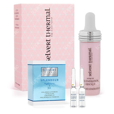 Selvert Thermal Hyaluronic and Vitamin B3 Lifting Flash + Active Regenerator With Snail Protein Extract ZESTAW Ampułki liftingujące 2 x 1,5 ml + Koncentrat regenerujący z ekstraktem wydzieliny ślimaka 5 ml