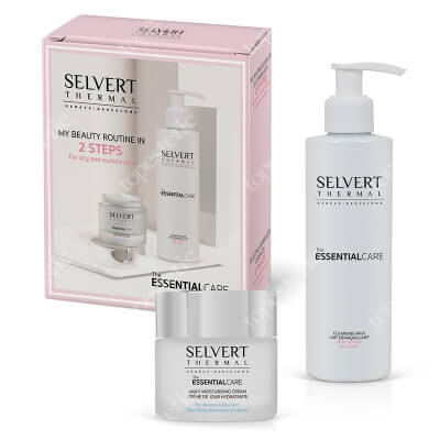 Selvert Thermal Pink Box Essential Care ZESTAW Mleczko oczyszczające 200 ml + Krem na dzień 50 ml
