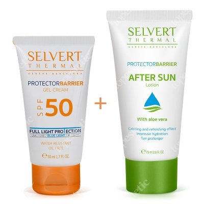 Selvert Thermal Protector Barrier Cream SPF 50 + After Sun Lotion ZESTAW Krem SPF50 50 ml + Balsam po opalaniu 75 ml