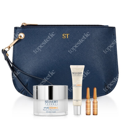 Selvert Thermal Pure Vitamin C Set ZESTAW Witaminowy krem odnawiający 50 ml + Witaminowy krem na okolice oczu 15 ml + Koncentrat przeciwstarzeniowy (ampułki) 2x2 ml