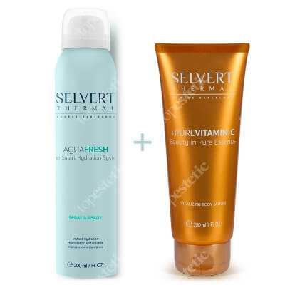 Selvert Thermal Vitalizing Body Scrub + Hydrafresh Spray & Ready ZESTAW Witalizujący piling do ciała 200 ml + Odświeżająco - nawadniająca pianka do ciała 200 ml