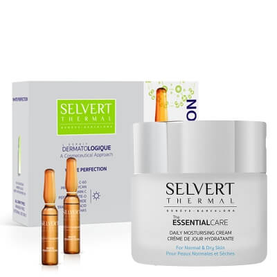 Selvert Thermal White Perfection + Daily Moisturising Cream ZESTAW Ampułki 10 x 2 ml + Witalizujący krem na dzień 50 ml