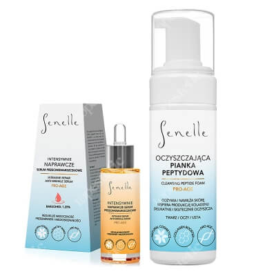 Senelle Basic Set ZESTAW Oczyszczająca pianka peptydowa 150 ml + Naprawcze serum przeciwzmarszczkowe 30 ml