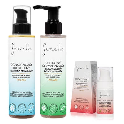 Senelle Clean And Beauty ZESTAW Żel saponinowy 150 ml + Olejek do demakijażu 150 ml + Multi-Peptydowe serum pod oczy i na powieki 15 ml