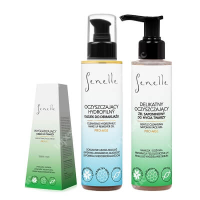 Senelle Clean And Firm Set ZESTAW Olejek do demakijażu 150 ml +Żel do mycia twarzy 150 ml + Wygładzający krem do twarzy 50 ml
