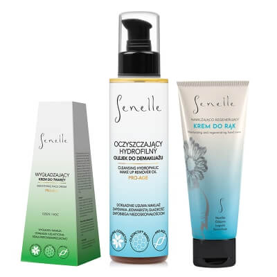 Senelle Favorite Set ZESTAW Olejek do demakijażu 150 ml + Krem do twarzy 50 ml + Krem do rąk 65 ml