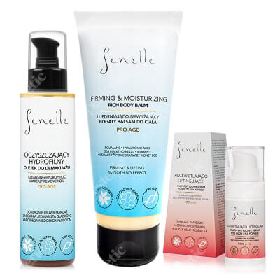 Senelle Favorite Set ZESTAW Olejek do demakijażu 150 ml + Multi-Peptydowe serum pod oczy i na powieki 15 ml + Ujędrniający balsam do ciała 200 ml