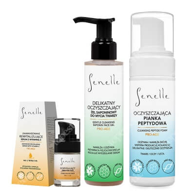 Senelle Favorite Set ZESTAW Żel 150 ml + Serum 30 ml + Pianka peptydowa 150 ml + Korygujący krem pod oczy 15 ml
